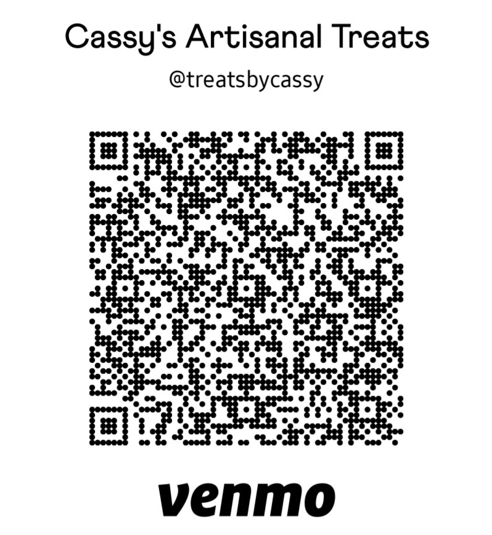 Venmo QR code for Cassy's Artisanal Treats